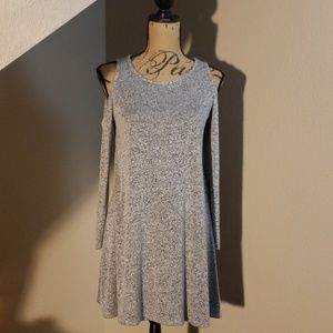 Cold shoulder sweater dress